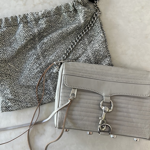 NWT Rebecca Minkoff Quilted Mini MAC Crossbody Bag Ash Grey - Picture 2 of 12